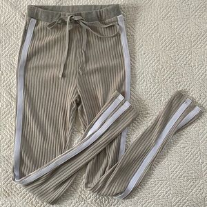 High Waist Track Jogger Striped Skinny Drawstring Sweat Pant Leggings XS